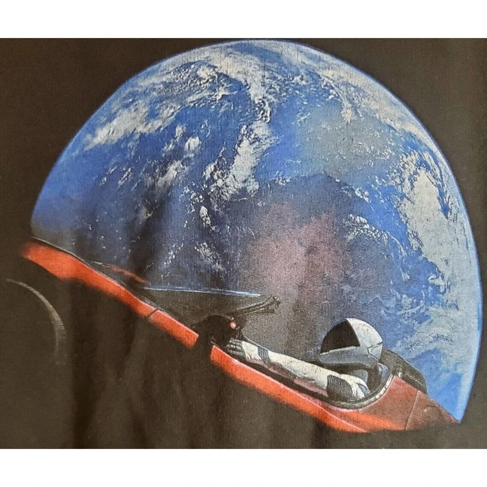 SpaceX Hoodie Pullover Falcon Heavy Earth Black Men’s Size Medium - Picture 3 of 8